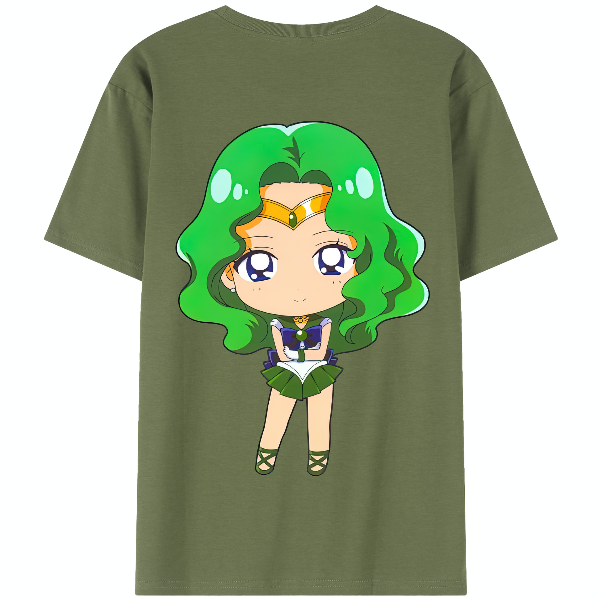 （画像用） 美少女戦士セーラームーン 海王 みちる（かいおう みちる） Sailor Moon Kaiou Michiru 綿100％半袖Tシャツ（背面プリント）